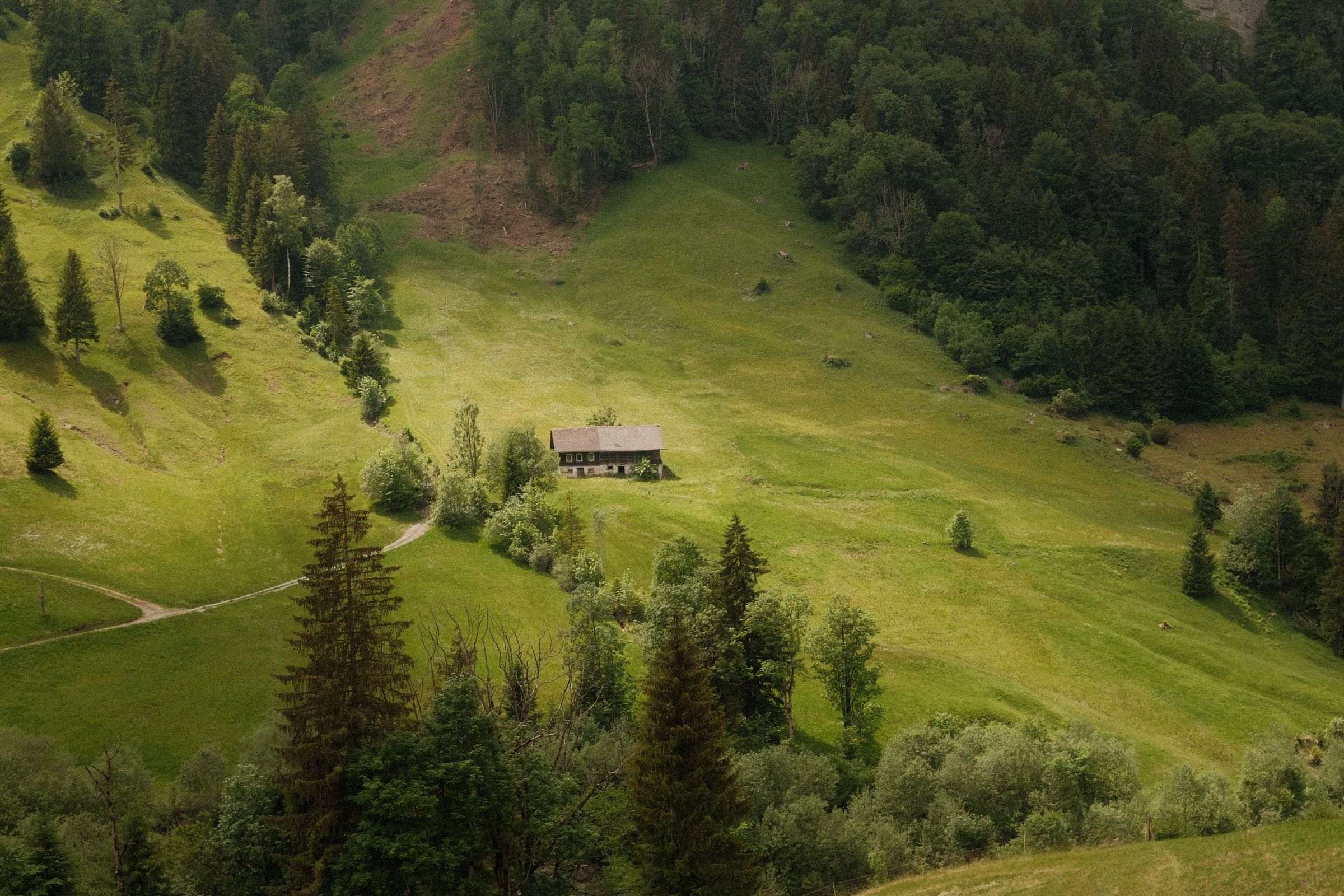 À propos du site Maison de campagne au milieu des collines vertes